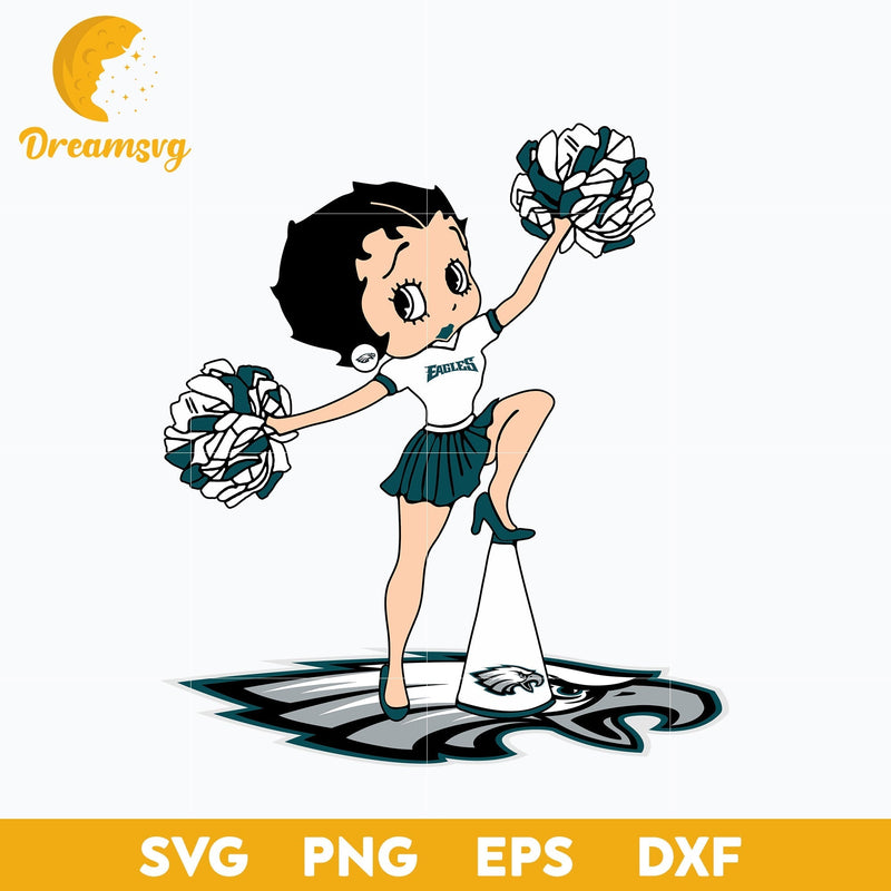 Philadelphia Eagles Betty Boop Cheerleader Nfl Svg, Philadelphia Eagles Svg, Sport Svg, Nfl Svg, Png, Dxf, Eps Digital File.