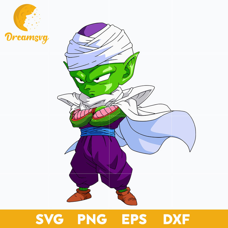 Piccolo Dragon Ball Chibi Svg, Piccolo Svg, Dragon Ball Svg, Anime Character Svg, Anime Svg, png, eps, dxf digital download.