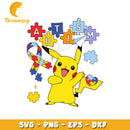 Pikachu autism awareness ribbon svg, autism awareness svg