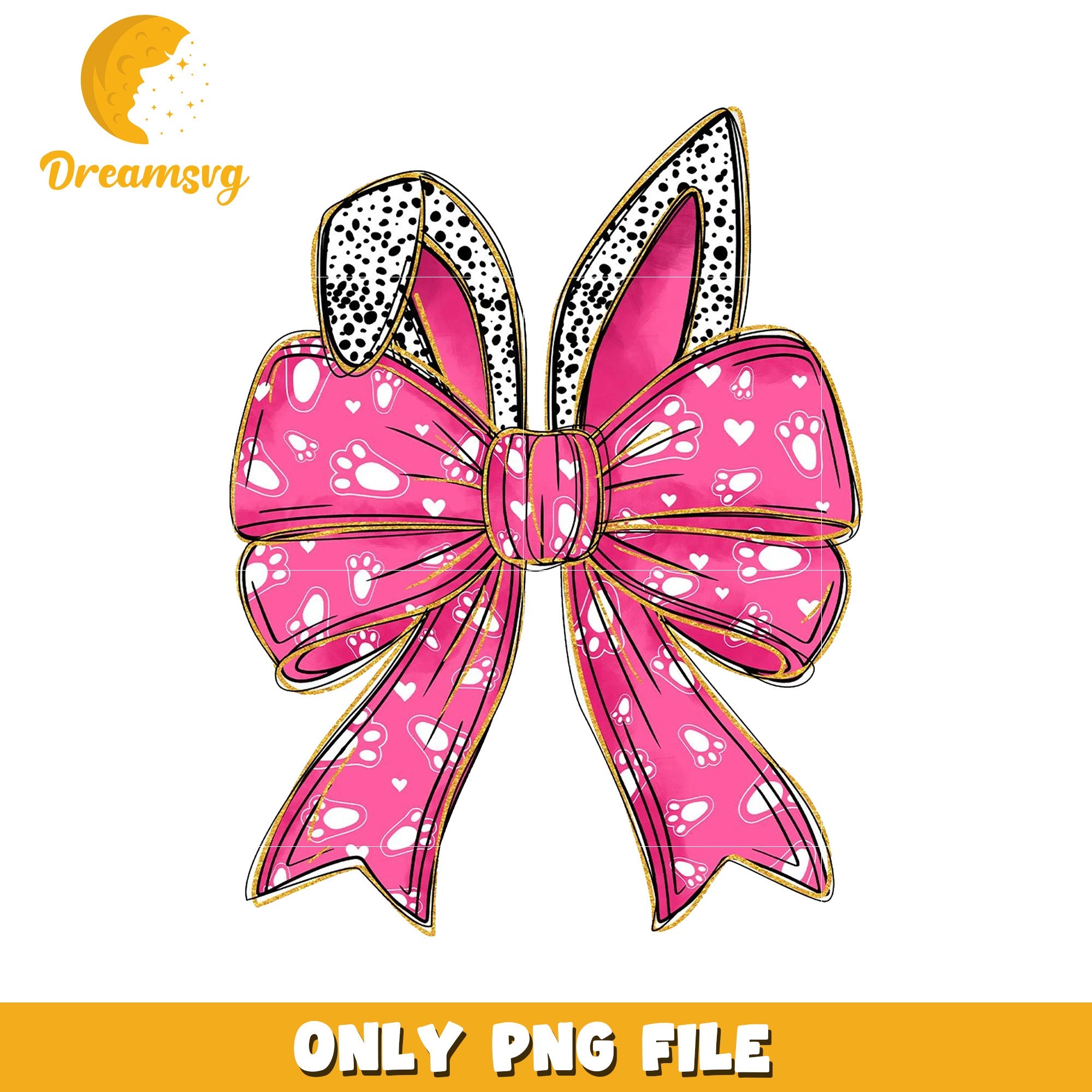 Pink Bunny Bow PNG Easter Clipart