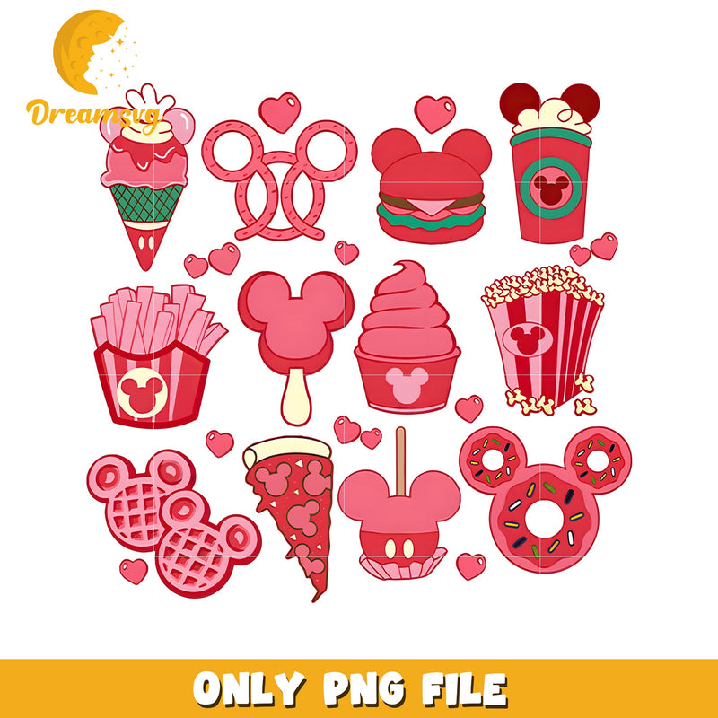 Pink Disney Food PNG Bundle