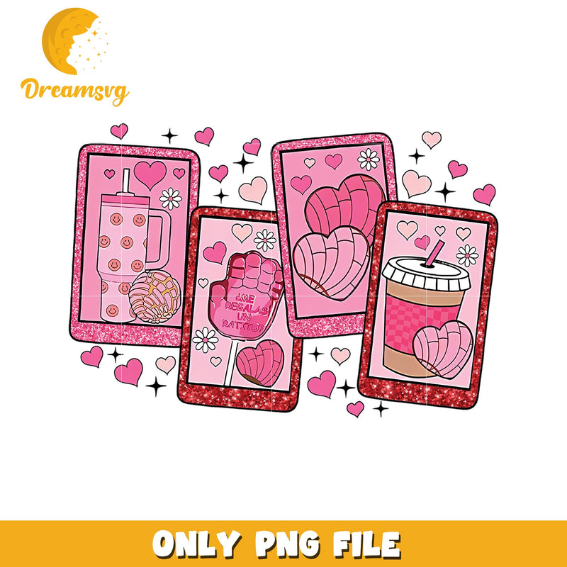 Pink Glitter Valentines PNG