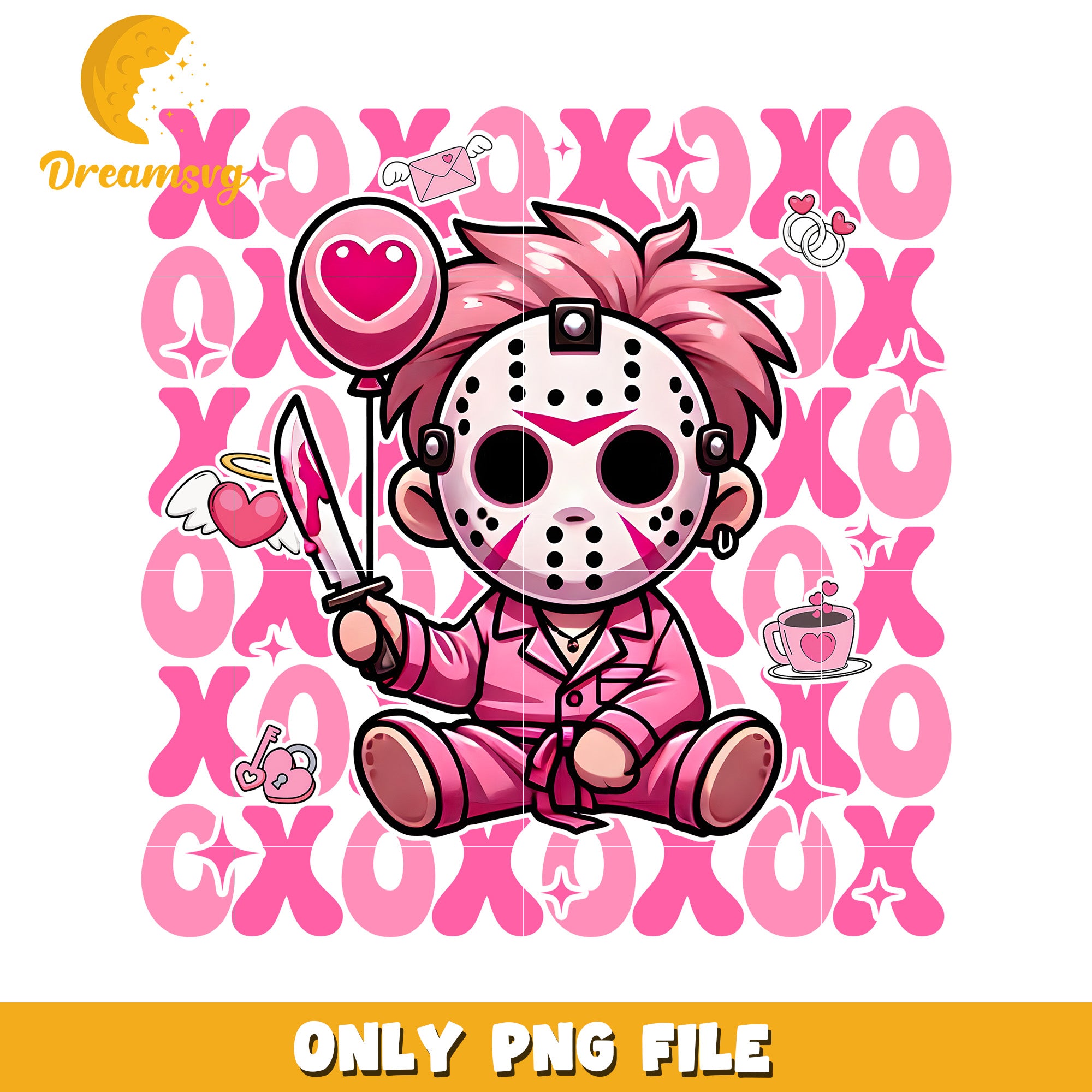 Pink Jason Voorhees Valentine PNG – Printy Studio