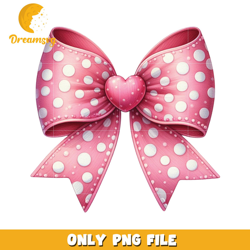 Pink Polka Dot Bow PNG File Perfect for Crafts and Gifts