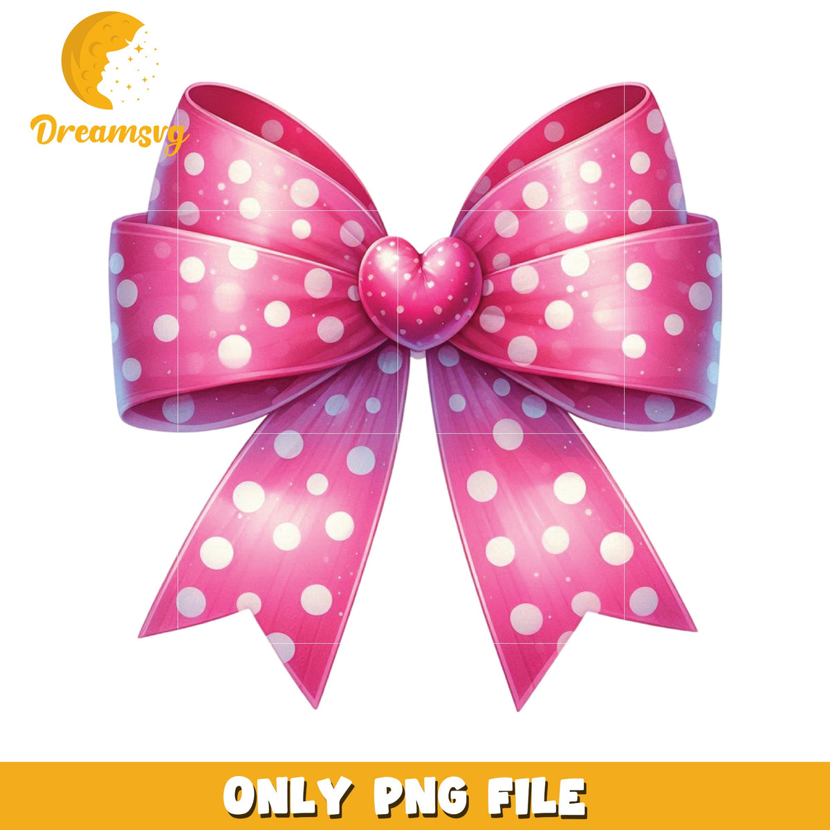 Pink Polka Dot Bow PNG Graphic for Creative Projects