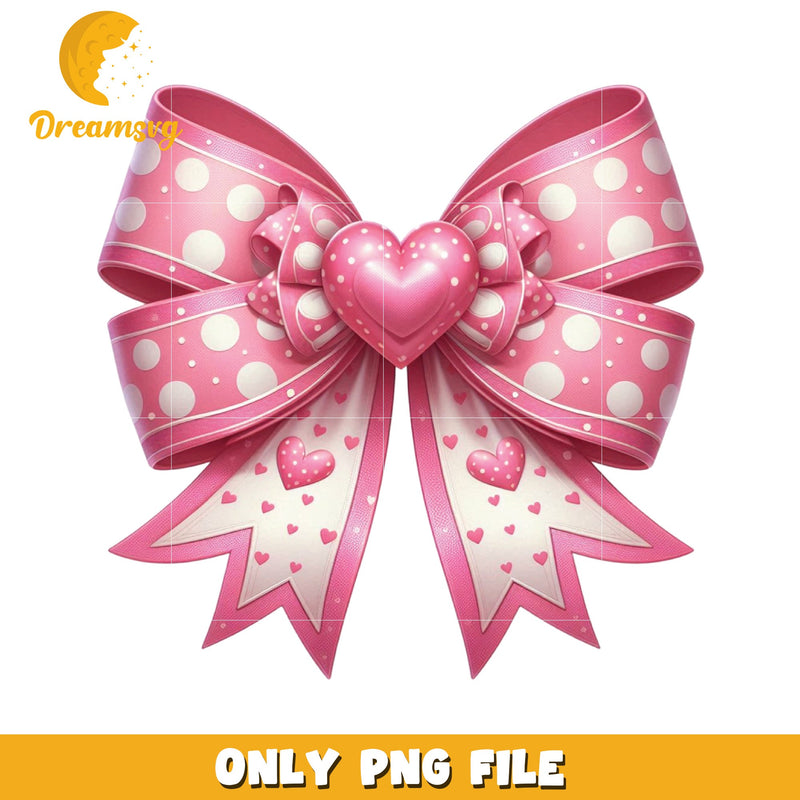 Pink Polka Dot Bow PNG Image