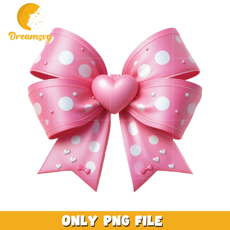 Pink Polka Dot Bow PNG