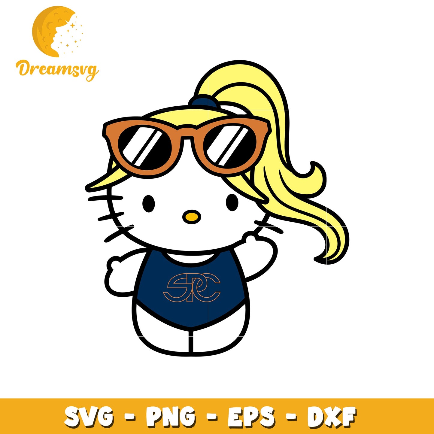 Playful Hello Kitty SVG Design for Summer Fun