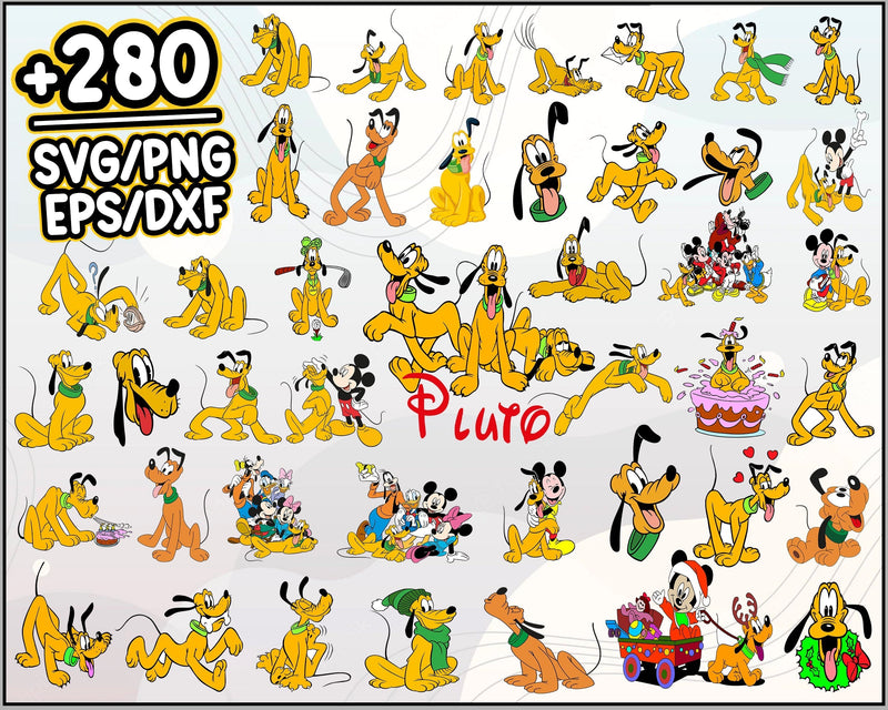 280+ Pluto SVG Bundle, Pluto Clipart, Pluto cut file, Pluto Silhouette, Pluto Printable, Pluto PNG, Cartoon svg, png, dxf, eps digital file