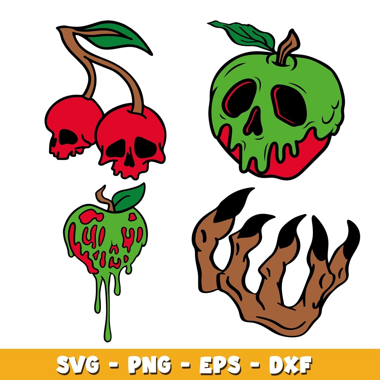 Poison Apple Bundle svg, Snow White and the Seven Dwarfs bundle svg, cartoon svg