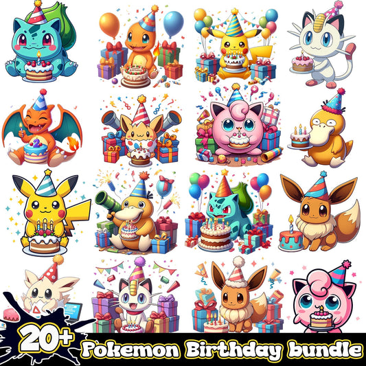 Pokemon Birthday png bundle
