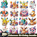 Pokemon Birthday png bundle