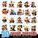 Pooh Potter PNG Bundle Sublimation Instant Download