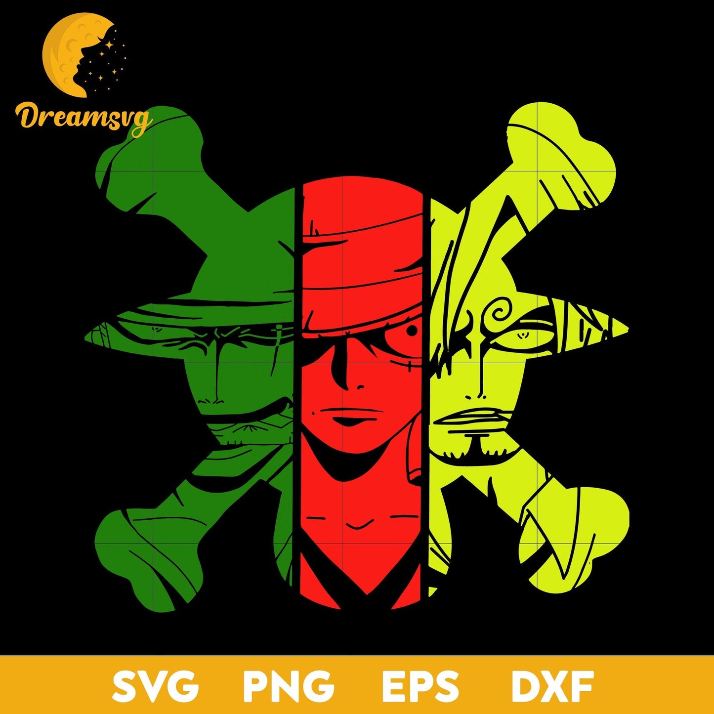 Portgas D. Ace Svg, Luffy Svg, Vinsmoke Sanji Svg, One Piece Svg, The Strongest Three Svg, Anime Svg, png, eps, dxf digital download.