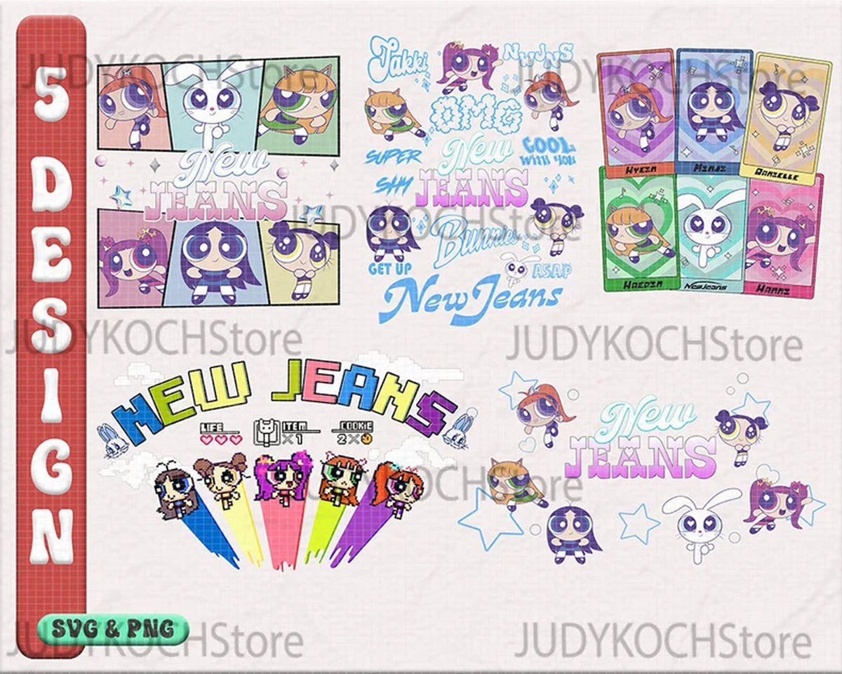 Powerpuff Newjeans Png, Newjeans Png, New Jeans Get, Instant download