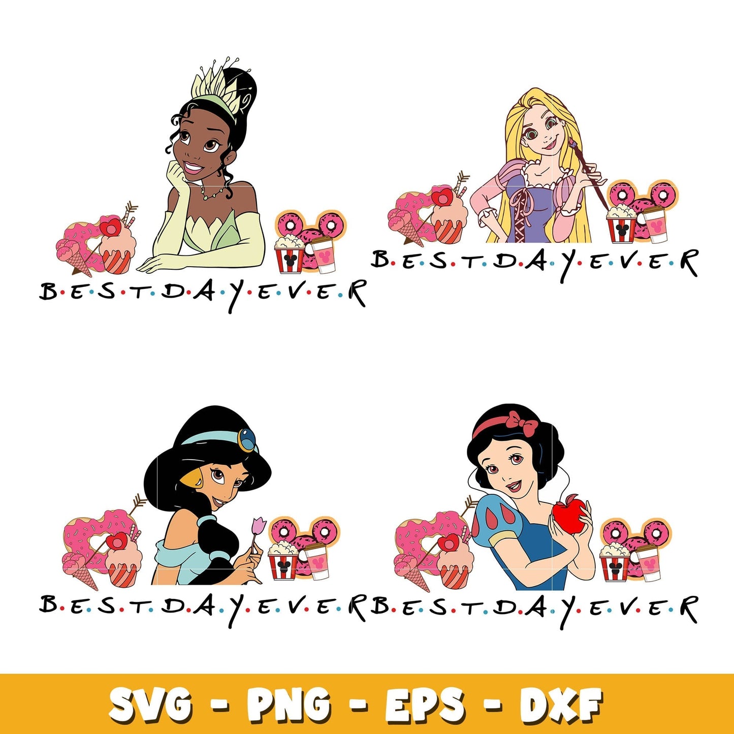 Disney Princess best day ever  bundle svg, Disney svg, Digital download