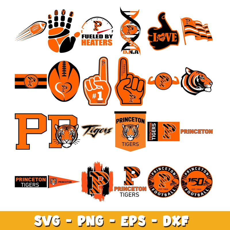 Princeton Tigers Football Bundle svg, Princeton Tigers logo svg, ncaa svg