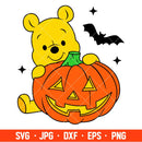 Pumpkin Pooh Bear Svg, Free Svg, Daily Freebies Svg, Cricut, Silhouette Vector Cut File