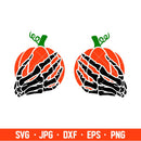 Pumpkin Boobs Halloween Skeleton Hands Svg, Halloween Svg, Cricut, Silhouette Cut File