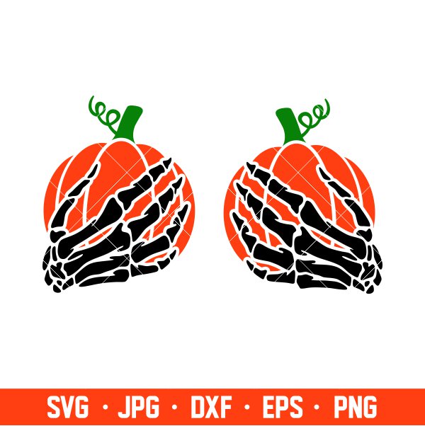 Pumpkin Boobs Halloween Skeleton Hands Svg, Halloween Svg, Cricut, Silhouette Cut File