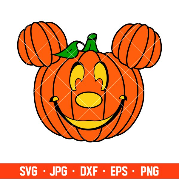 Pumpkin Head Mickey Mouse Svg, Free Svg, Daily Freebies Svg, Cricut, Silhouette Vector Cut File