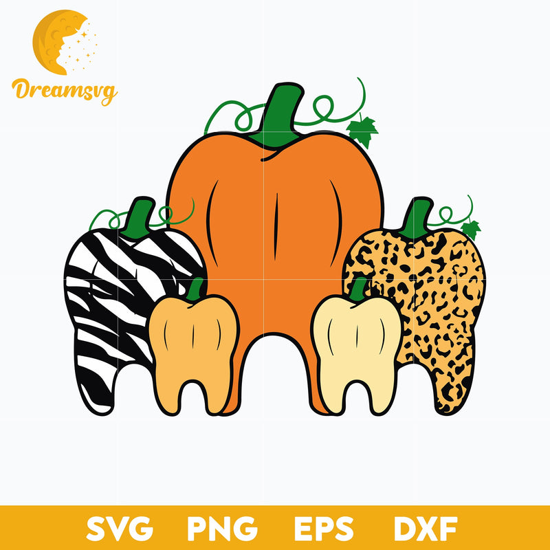 Pumpkin Teeth Dental Halloween svg, Halloween svg, png, dxf, eps digital file.