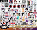 420+ Queen Elizabeth-II Svg, RIP United Kingdom Queen in 4 formats, In memory of Her majesty Queen Elizabeth-II bundle, Digital download