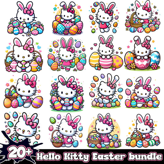 Rabbit Hello Kitty Easter bundle png