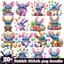 Rabbit Stitch easter cartoon bundle png