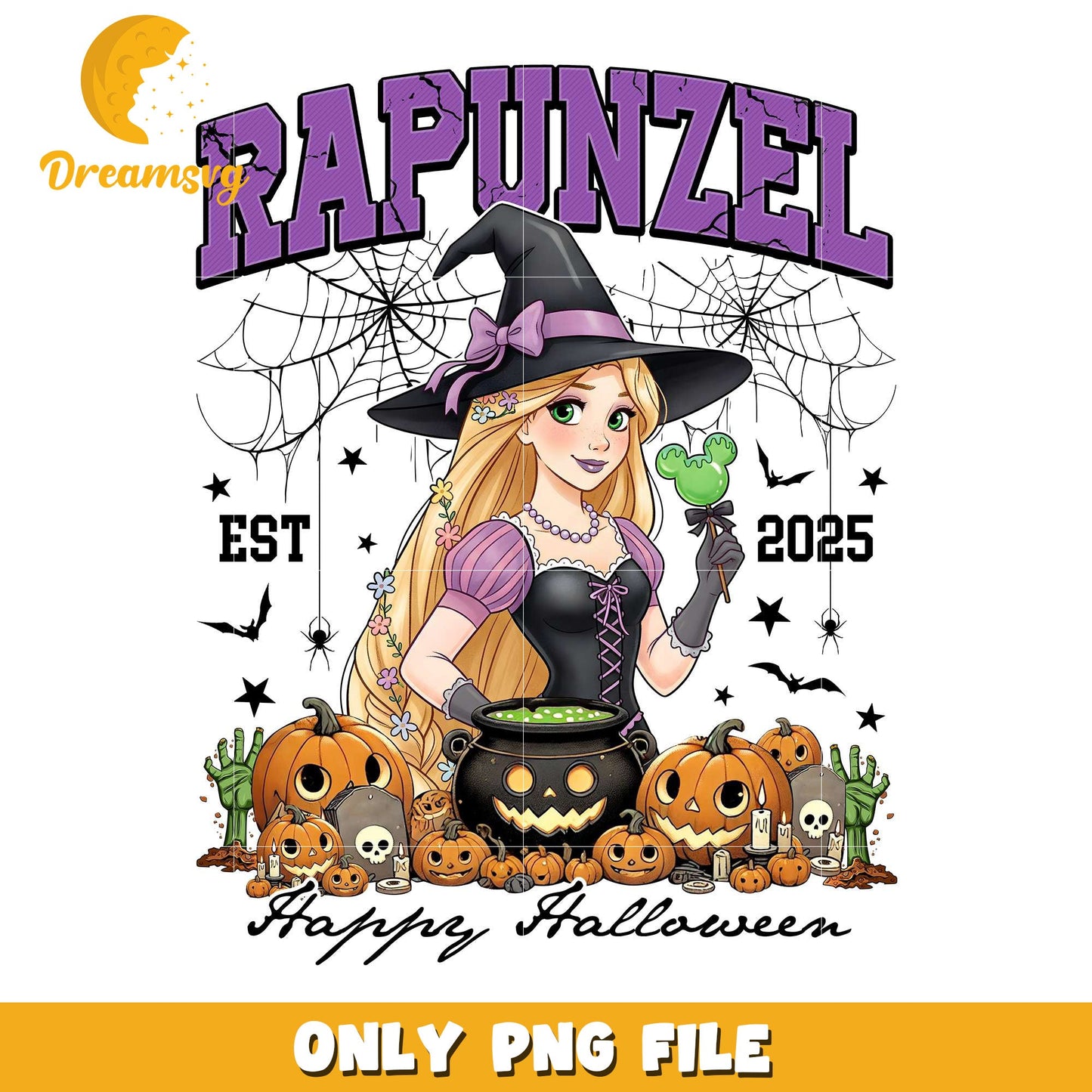 Rapunzel halloween png, halloween characters png, halloween design png