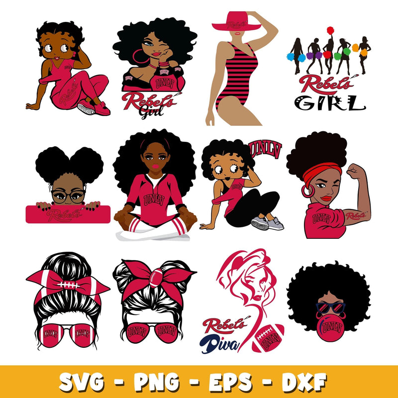 UNLV Rebels girl Bundle svg, UNLV Rebels logo svg, ncaa svg