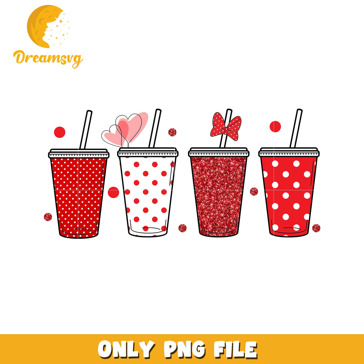 Red Polka Dot Cups PNG