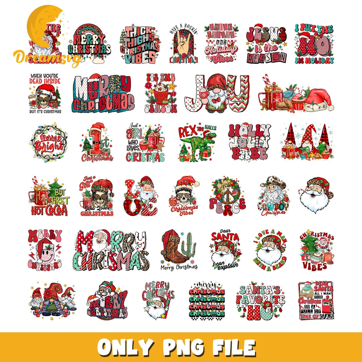 Love christmas vibes design bundle png, merry christmas santa png