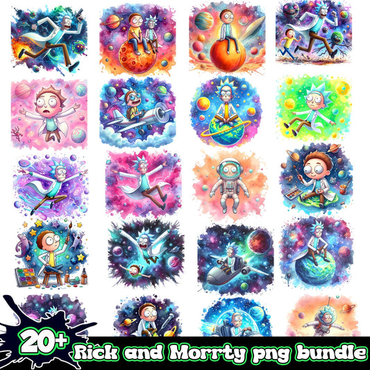 Rick and Morrty Splash and Watercolor png bundle
