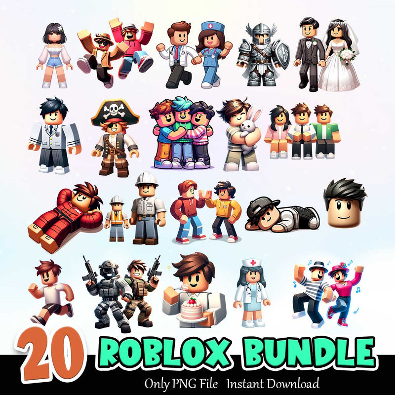 20+ Roblox PNG Bundle Sublimation Instant Download