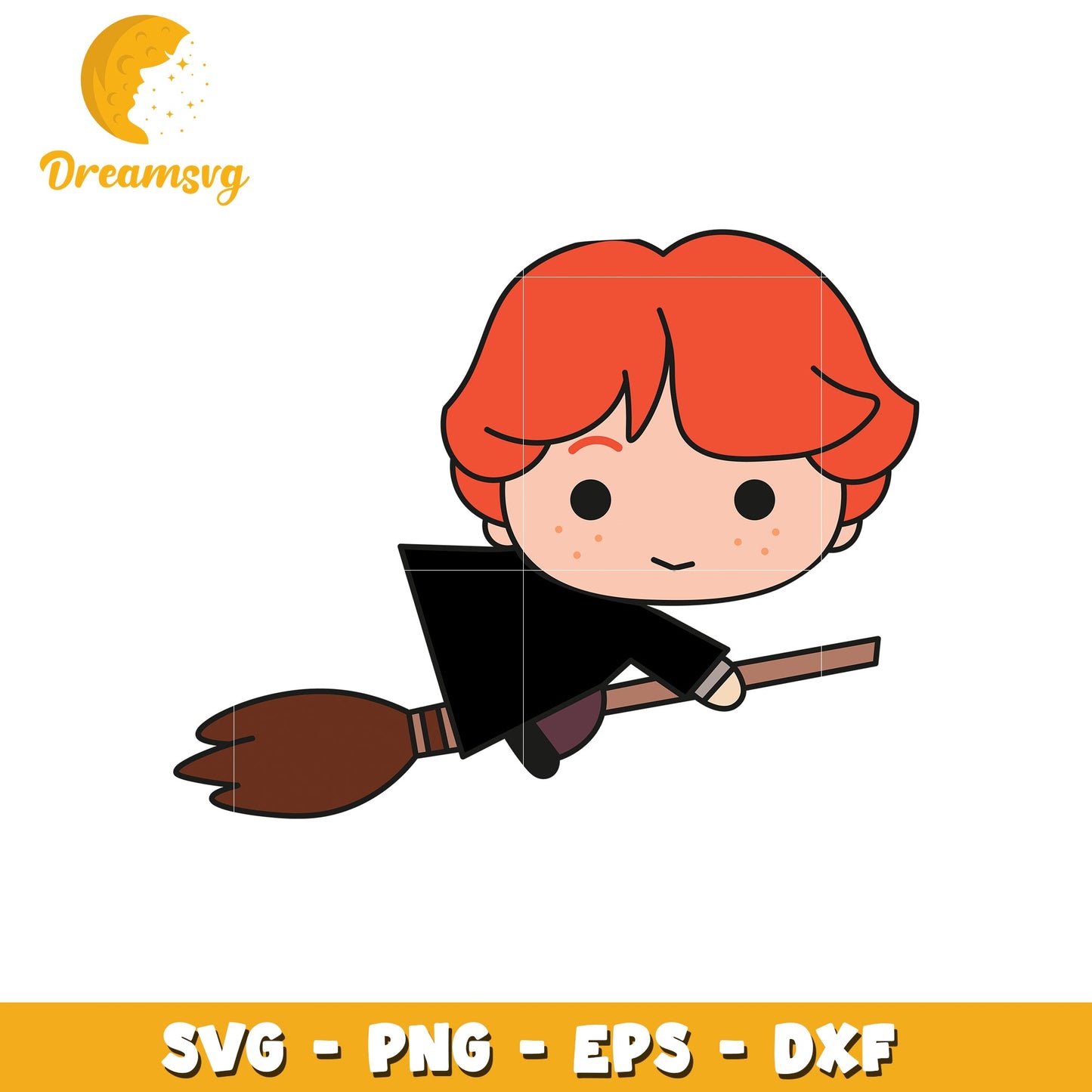 Ron Weasley SVG Cute Broomstick
