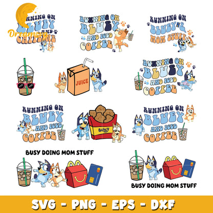 Bluey SVG Bundle, Bluey Birthday SVG, Bluey Alphabet SVG, Bluey and Family Clipart PNG Vector Files