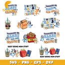 Bluey SVG Bundle, Bluey Birthday SVG, Bluey Alphabet SVG, Bluey and Family Clipart PNG Vector Files