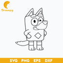 Rusty outline svg, Bluey Vector, Bluey Alphabeth, Bluey Cutfile, Bluey Clipart, Cartoon svg, png, dxf, eps file
