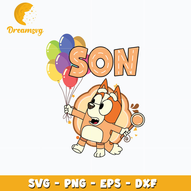 Bluey son bingo cartoon svg