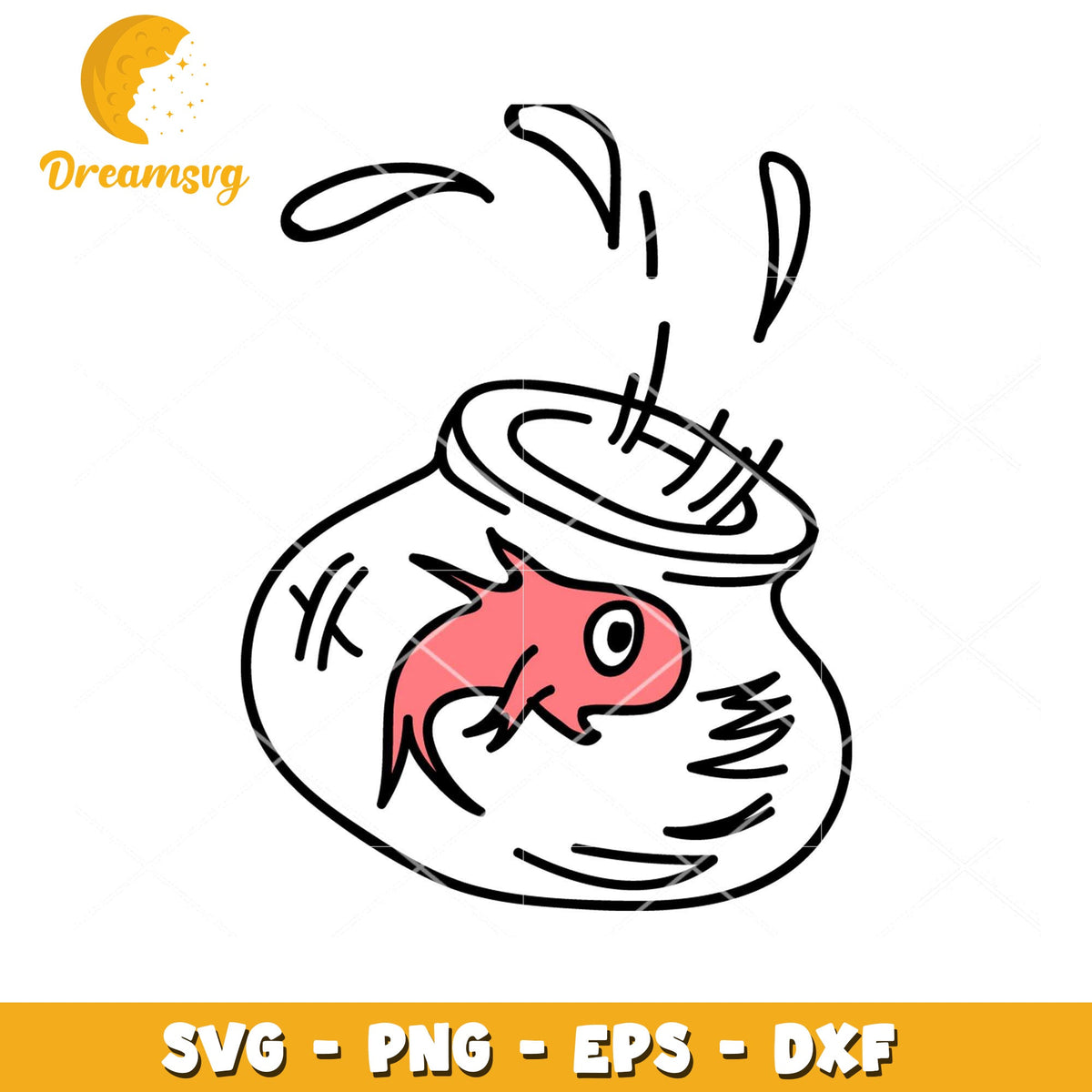 SVG Fish in Bowl Clipart