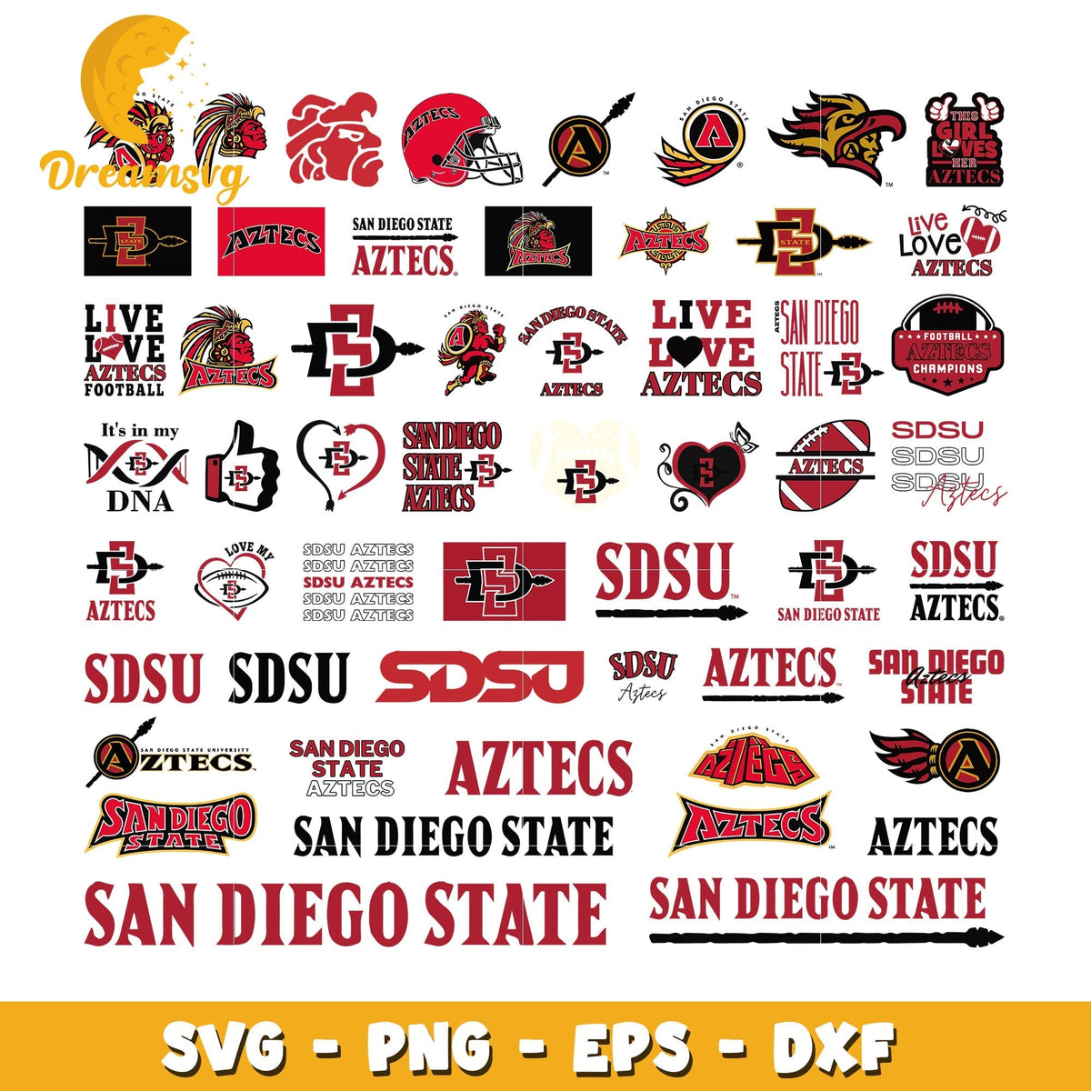 San diego aztecs logo design bundle svg, san diego state aztecs svg