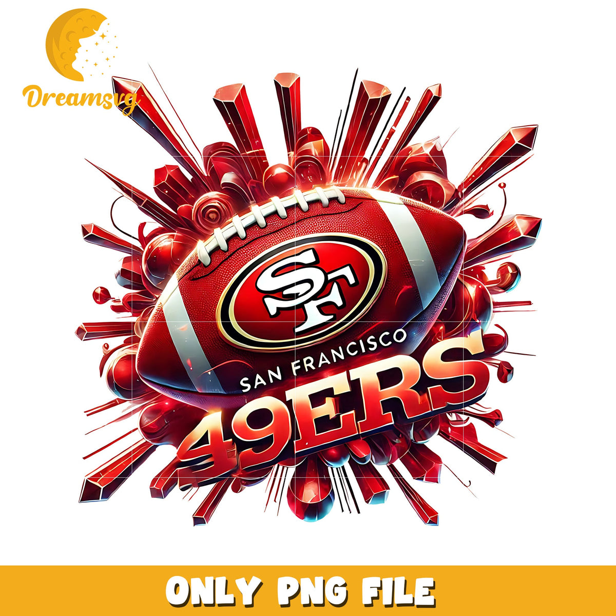San francisco 49ers ball design png, nfl balll png, nfl teams png