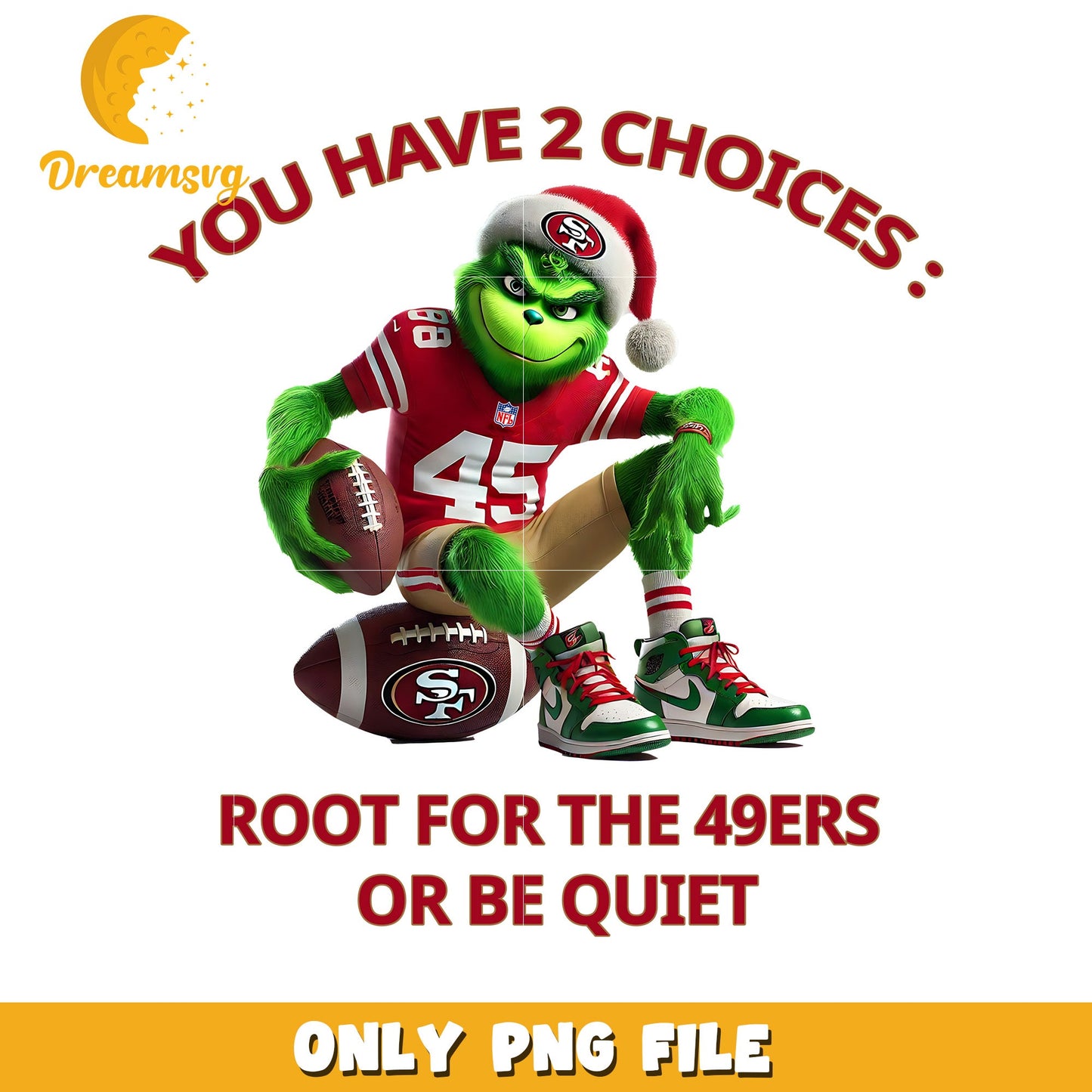 San francisco 49ers grinch png, american sports png, nfl plus png
