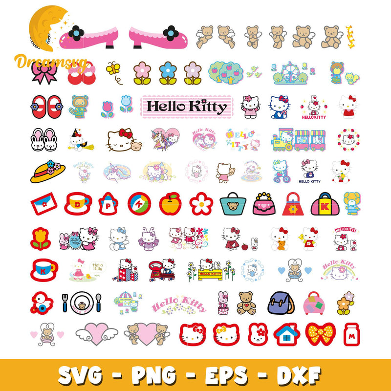 Sanrio hello kitty design bundle svg, hello kitty cartoon svg