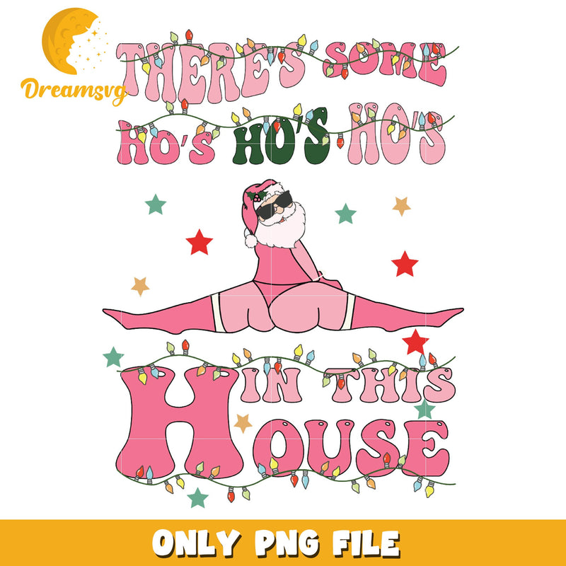 Santa claus hohoho pink in the house png, pink santa png