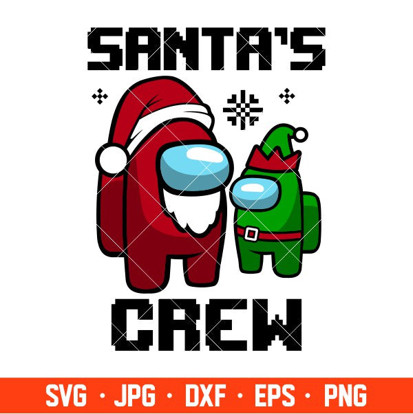 Santa’s Crew Svg, Among Imposter Svg, Merry Christmas Svg, Cricut, Silhouette Vector Cut File