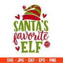 Santa’s Favorite Elf Svg, Merry Christmas Svg, Santa Claus Svg, Christmas Svg, Cricut, Silhouette Cut File
