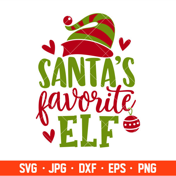 Santa’s Favorite Elf Svg, Merry Christmas Svg, Santa Claus Svg, Christmas Svg, Cricut, Silhouette Cut File