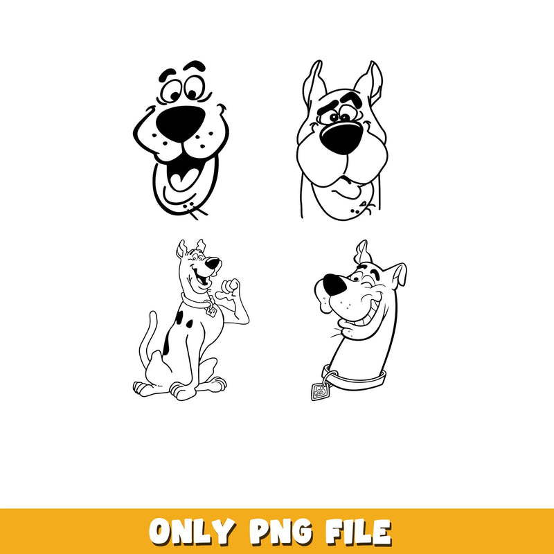 Scooby Doo coloring png, Scooby Doo  bundle png, cartoon png